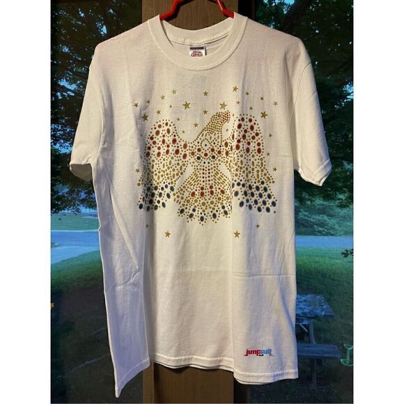 NWT B&K Enterprises Jumpsuit Stuff ELVIS ALOHA EAGLE 2 sided Tee Tshirt M - Picture 2 of 12